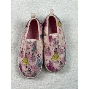 Disney Princess Shoes Girls 8 Slip On Character All-over Print Kidcore Cartoon